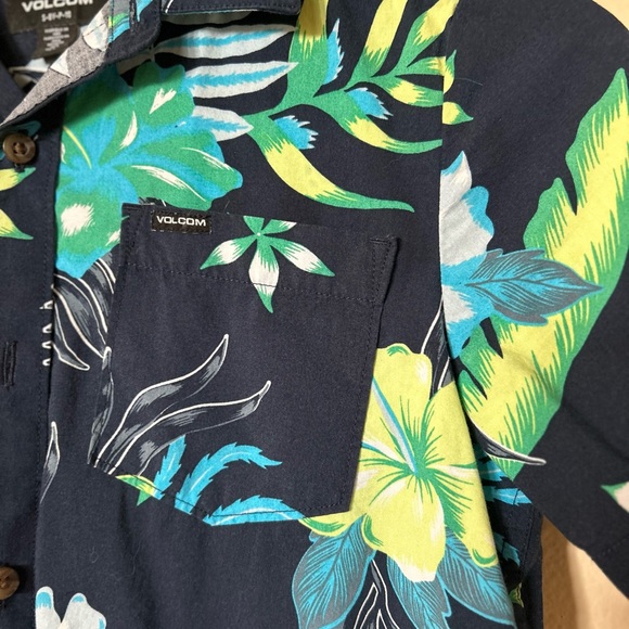 Volcom Tropical Floral Men's Shirt - Blue and Green - Picture 3 of 4